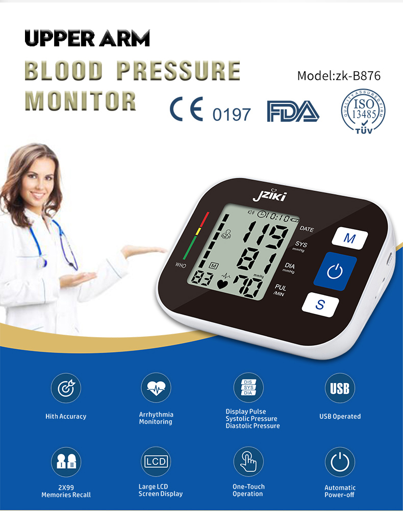 JZIKI 2020 Health monitoring devices digital electronic blood pressure monitors with usb